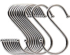 Lysas 20-Pack Round S Shaped Metal, Hooks Hangers for Kitchen, Bathroom, Bedroom and Office