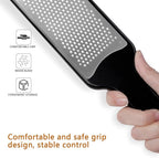LHS Citrus Lemon Zester Cheese Grater - Stainless Steel Kitchen Tool for Parmesan Cheese, Ginger, Garlic, Nutmeg, Chocolate, Fruits, Dishwasher Safe