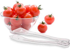 PARTY BARGAINS 8.5 Inches Plastic Serving Tongs, 24 Pack, Premium Quality & Heavy-Duty Clear Plastic Tongs for BBQ, Salads, Grilling, Buffets, & Kitchen