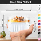 EUSOAR Disposable Ramekins with Lids, 10oz 100pcs Aluminum Foil Baking Cups, Creme Brulee Cups, Muffin Cups for Baking, Square Cupcake Pans, Mini Cake loaf Bread Containers