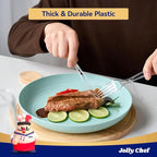 JOLLY CHEF 300 Count Clear Plastic Forks Heavy Duty, 7.1" Heat Resistant Solid and Durable Plastic Forks Disposable, Disposable Bulk Cutlery Suitable for Parties Supply Events Everyday Use