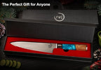 Chef Knife 8 inch, Damascus Chef Knife Japanese VG10 Core Steel with 66-Layers High Carbon Professional Sharp Chefs Knife 8" Blade Ergonomic Beautiful Blue Resin Handle Gift Boxed