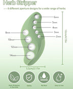 Herb Stripper Tool 9 Holes with Herb Cutter, Stainless Steel Herb Leaf Stripping Tool, Herb Cutter Tool, Herb Leaf Peeler for Fresh Herbs Collard Greens Thyme Basil Rosemary Stripper, Dishwasher Safe