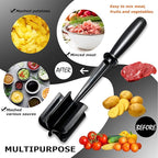 2 Pack Multifunctional Meat Masher ，Hamburger Chopper, Potato Masher,Ground Beef, Kitchen Tool (Black&Green)