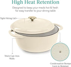 Best Choice Products 6 Quart Enamel Cast-Iron Round Dutch Oven, Family Style Heavy-Duty Pre-Seasoned Cookware for Home, Kitchen, Dining Room, Oven Safe w/Lid, Dual Handles - Vanilla Buttercream