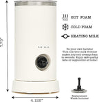 Rae Dunn Electric Milk Frother Steamer -Stylish Automatic Milk Steamer and Frother, Milk Warmer, Hot and Cold Foam Maker for Coffee, Latte, Cappuccino, Macchiato - 550 Watt (Cream)