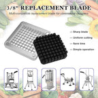 Replacement Chopper 3/8" Blade, Commercial Vegetable Chopper Dicer, French Fry Cutter Stainless Steel Blade for Fruit Cutting Machine Tomato Onion Pusher Block