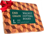 End Grain Wooden Cutting Board for Kitchen 15.5"x 11.5" - Walnut Hardwood Chopping Block with Non Slip Grips - Ideal for Charcuterie & Meat Butcher - Handmade 3D Design Wood (1.1'' Thick, Large)