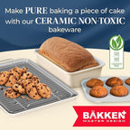 Square Cake Pan - Aluminized Steel, Ceramic Non-Stick Coating, Non-Toxic, Ideal Size, Heavy-Duty, Elevate Your Baking with Durability and Style!