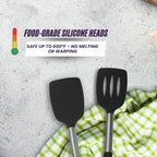 Premium Silicone Spatula Set (2-Piece) – High Heat-Resistant, Non-Slip Grip – Baking, Cooking, Mixing – BPA-Free, Great Gift for Home Chefs,