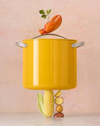 Caraway Stock Pot - 12 Qt Ceramic Coated With Lid - Free From Forever Chemicals - Large for Bigger Batches - Marigold