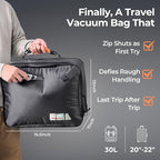 Apex Series Vacuum Bags for Travel Luggage, 180° Open, Reusable Compression Bags for Carry On Suitcases and Backpack, Vacuum Seal Packing Cube for Cloth (2Medium No Pump)