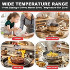 Candy Thermometer Waterproof IP67 - Oil Thermometer for Frying with Clips - 9" Side of Pot Thermometer Deep Fry for Oil Candy Candle BBQ (Silver 2 PCS, 9 inches)