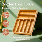 SMIRLY Silverware Drawer Organizer – Bamboo Kitchen Drawer Organizer, Adjustable Utensil Holder and Cutlery Tray, Drawer Dividers for Flatware and Kitchen Utensils