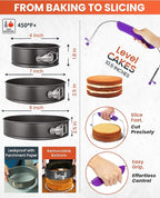 RFAQK 700PCs Cake Decorating Kit with Baking Supplies - Cake Turntable for Decorating with Baking Pans, Leveler, 24 Numbered Piping Tips, 2 Spatulas, Fondant Tools, Video Course, Pattern Chart & More