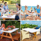 homing Rectangle Table Cloth Cover, Waterproof Polyester Elastic Fitted Tablecloth, Fits for 6 Foot Folding Tables, Washable Table Protector for Picnic, Camping, Outdoor (White, 30" x 72")