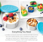 LunchBots 1.5 oz Stainless Steel Dressing Container for Condiments, Dips, Snacks, Dipping Sauce Cups with Silicone Lid, Fits in Lunch Bags and Bento Boxes – Set of 3 (Floral)