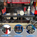 ULIBERMAGNET Magnetic Spray Can Holder,Magnetic Power Tool Organizer Rack,Heavy Duty Cup Drill Holder,Wall Mount Metal Tool Rack with Screwdriver, Cordless Drill, Spray Bottle, Utility Rack for Garage
