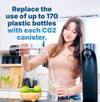 Soda Sense 60L CO2 Exchange Canister - 4 Pack, Threaded Style - Compatible with All 'Screw-In' Soda/Sparkling Water Makers, Including SodaStream BLUE Cylinder Models, Ninja Thirsti, Philips & More