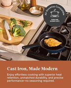 Caraway Cast Iron Skillet - 8” Enameled Cast Iron Pan With 3 Layer Enamel Coating - No Seasoning Required - Compatible With All Stovetops - Free From Forever Chemicals - Cream