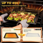 Saker nonstick baking sheet pan set,Multi-Use Non-Stick Baking Pan Set, Stackable Carbon Steel Cookie Sheets for Even Baking, Roasting & Meal Prep, Oven Safe & Easy Clean (black)