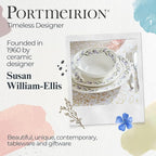 Portmeirion Sophie Conran Lavandula Cereal Bowl - 7.5 Inch Porcelain Soup & Ice Cream Bowls with Lavender Spring Design, Ripple Texture, Freezer to Oven Safe Dinnerware Collection