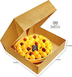 BAKELUV Pie Boxes for 9 Inch Pie | Brown, 50 Pack | 9x9x2.5 Bakery Box with Window, 9x9 Cookie Box, 9 Inch Pastry Boxes with Window Bulk, Cake Boxes, Auto Pop Up