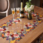 Clear Table Cover Protector Vinyl PVC Rectangle Table Cloth Oil Spill Proof Plastic Tablecloths for Dining Tables Parties Holidays (Floral Fruit, 60 x 104 Inches)
