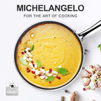 MICHELANGELO Sauce Pan with Lid, 1 Quart Saucepan with Lid Granite, Non Stick Sauce Pan with Stainless Steel Handle, 1 Qt Saucepan with Nonstick Coating, Grey