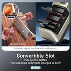 Upgrade 5 in 1 Electric Knife Sharpener with LCD Screen, 3 Rotational Speed Adjustable, 100% Diamond knife sharpener for Straight, Serrated, Meat Cleaver, Ceramic Knives & Scissors, Light Blonde
