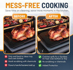 Toaster Oven Liners for Bottom of Oven (6 Pack) Reusable Non-Stick Heat Resistant Toaster Liners, Compatible with Ninja, Cuisinart, Emeril Lagasse & More, Toaster Mat, 12"x12" (Black)