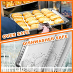 CEKEE Baking Sheet Set of 12, Stainless Steel 16 Inche Cookie Sheets for Baking, Baking Sheet Pan Toaster Oven Tray, Jelly Roll Pan, Warp Resistant & Heavy Duty, Size 16 x 12 x 1 Inches