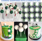 Sidosir Golf Ball Chocolate Silicone Molds for Cake Decorations,9-Cavity 3D Golf Ball for Ice, Hot Chocolate Bomb(3Pcs)