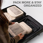 Aerotrunk Compression Packing Cubes for Travel - Luggage Organizer Bags - Double Zipper Packing Cubes for Suitcases (6-Pack, Teal)