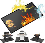 60 ×52 inches Under Grill Mats for Outdoor Grill/ Double-Sided Fire Pit Mat Fireplace Mat, Fireproof Deck and Patio Protector Mat, BBQ Mat for Under BBQ Waterproof Oil-Proof Grill Floor Pads Grill Mat