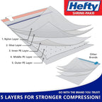 Hefty Shrink-Pak Vacuum Storage Bags - Space Saver for Under Bed Storage, Clothing and Comforters, 3X More Storage Space - 3 Large Hanging Bags
