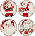 Mud Pie Santa Salad Christmas Plate, Reindeer, 8" dia
