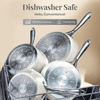 Gotham Steel Hammered 15 Pc Ceramic Cookware Set Nonstick, Deep Pots and Pans Set Non Stick with Induction Cookware, Cooking Utensils & Steamer, Non Toxic PFOA PFOS Free, Oven & Dishwasher Safe