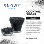 Snowy River Black, Cocktail & Margarita Sugar Rimmer - Vibrant Naturally Colored Sugar for Cocktail Rimming, Baking & Decorating, Medium Crystal - 80oz