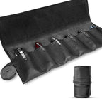 Real Leather Pocket Knife Roll with 6 Slots – Folding Knife Display Bag, Tactical Outdoor EDC Storage Protector, Compact Mini Case for Knives