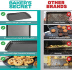 Baker's Secret Nonstick Cookie Sheet 15in baking area, Baking Tray for Oven Premium Food-Grade Coating, Non-stick Cookie Sheets, Baking Accessories - The Classic Collection (1x Medium 15" x 11")
