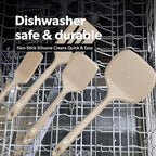 New DI ORO Silicone Turner Spatula Set - Kitchen Spatulas for Nonstick Cookware - Cooking Utensils for Flipping Eggs & Pancakes - 600°F Heat-Resistant BPA Free Turners - Dishwasher Safe (4pc, Clay)