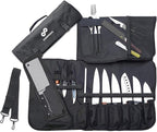 EVERPRIDE Chef Knife Roll Bag Holds 10 Knives – Contains 2 Large Zippered Pockets for Meat Cleavers and Cooking Tools – Durable Knife Case for Chefs and Culinary Students – Knives Not Included