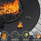 42" Round Fire Pit Mat for Solo Stove Bonfire/Under Grill Mat for Outdoor Pit Fireproof Waterproof Oil-Proof, 4 Layers Fireproof Mat Fireplace Mats Grill Pads Solo Stove Mat Deck Patio Grass Smoker
