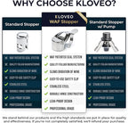 Champagne Stoppers by Kloveo - Patented Seal - Made in Italy - Professional Grade WAF Champagne Bottle Stopper - Prosecco, Cava, and Sparkling Wine Stopper - Chrome, 2-Pack
