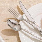 KINGSTONE Silverware Set, 60-Piece 18/10 Stainless Steel Brushed Handle Flatware Cutlery Set, for Kitchen, Home, Party, Wedding Gift, Rust Resistant and Dishwasher Safe