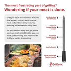 Grill Sync Digital Meat Thermometer Digital Wireless Dual Sensor Bluetooth BBQ Thermometer for Grill, Cooking Smoking, Oven Waterproof Meat Probe with USB-C Charging Case, App-Controlled, 165FT Range