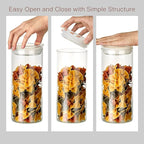 ZENS Glass Canisters Jar with Lid, Airtight Sealed 15 Fluid Ounce Spice Jars Sets of 2, Clear Small Kitchen Storage Containers for Herbs,Tea 4.76 x 3.15 IN