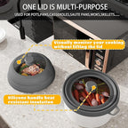 Collapsible Microwave Splatter Cover - Vented Silicone & Glass Lid with Easy-Grip Handle, Fits 6 to 11 Inch Plates & Bowls, 11.8 Inch Diameter, Prevents Splatters & Ensures Even Heating