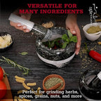 Gusto Nostro Natural Marble Mortar and Pestle Set Small| 4 Inch - 1.5 Cup | Mini Mortar Pestle Set for Grinding Herbs, Nuts, Grains | Pesto Grinding and Guacamole Stone Bowl | Marble Spice Crusher